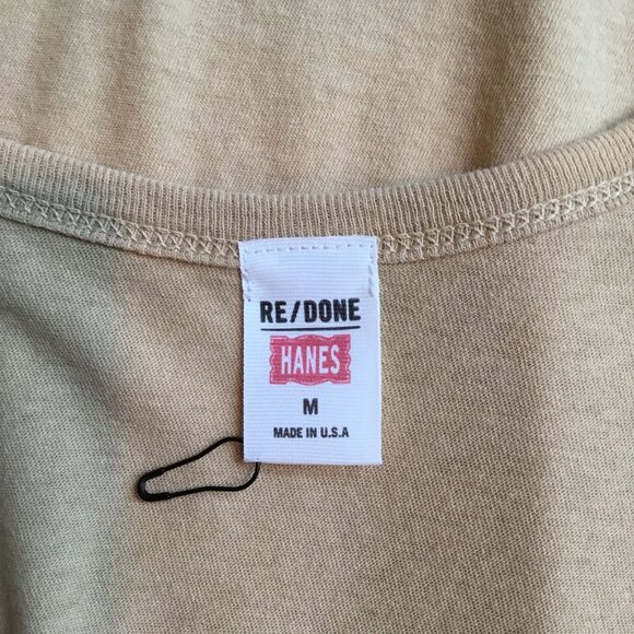 Re/Done X Hanes Relaxed Cotton Beach Tank Sand M - Picture 4 of 4